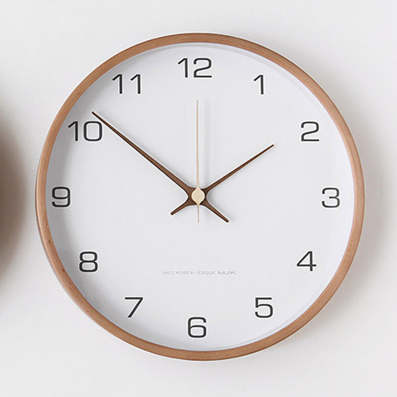 Wooden Analog Wall Clock – 25 cm Silent Timepiece for Home Decor – Natural Solid Wood Design 9