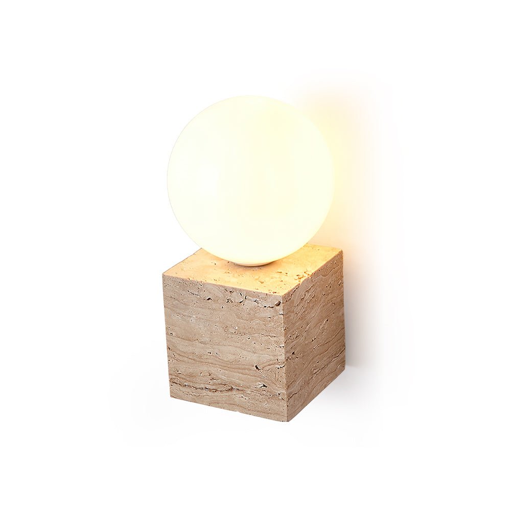 Yellow Travertine Wall Light Fixture – Indoor Sconce Light, LED and Edison Bulb Compatible, Hardwired Design 3