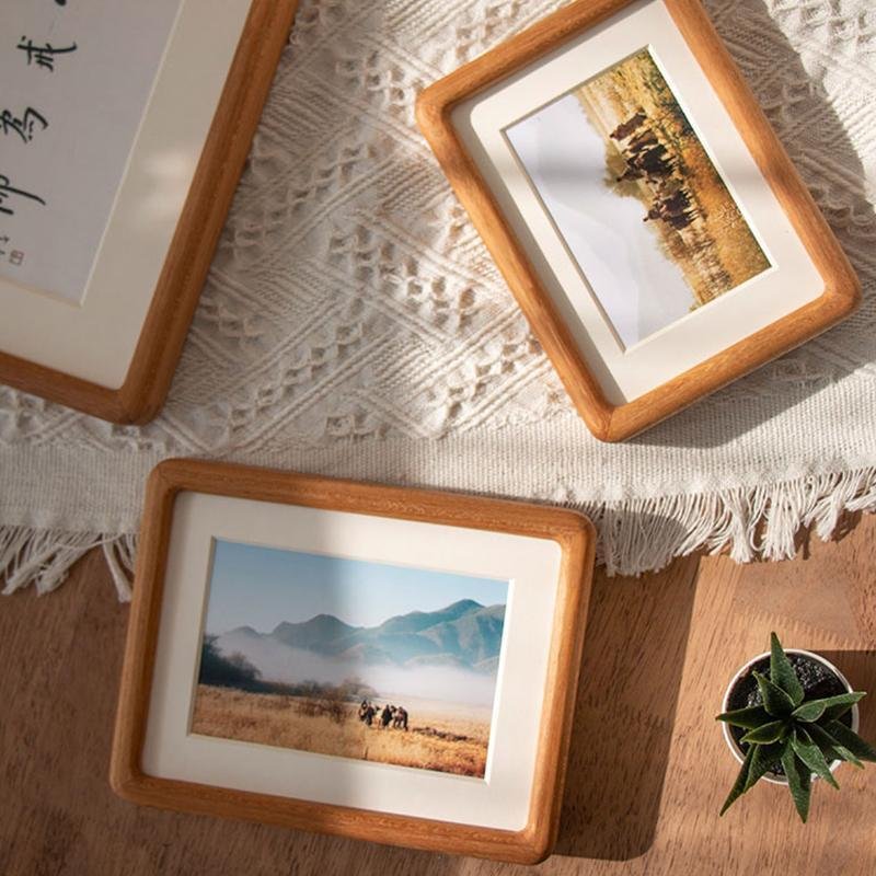 10 x 15 cm Rectangular Wood Picture Frame in Nut Brown – Eco-Friendly Photo Frame for Tabletop or Wall Hanging Decor 2