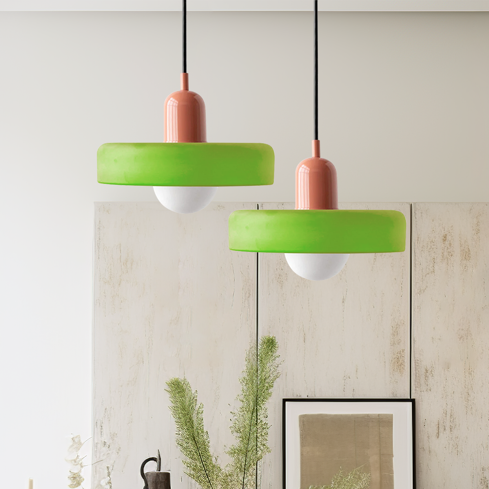 Bauhaus Glass Pendant Light – Colorful Design – Retro Ceiling Lamp