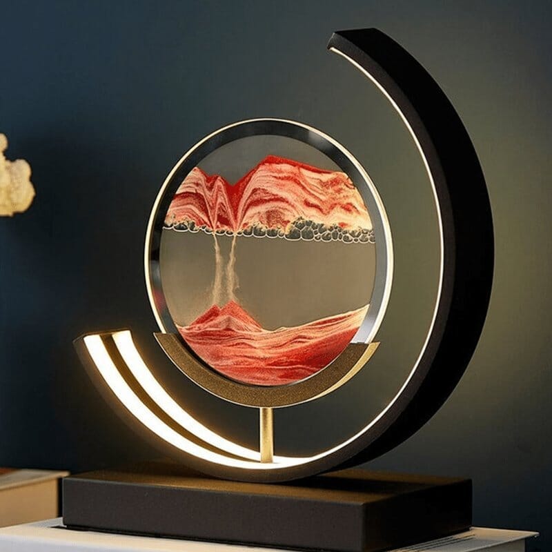 3D Rotatable Quicksand Table Lamp with Dimmable LED Light – Modern Iron Art Design for Unique Home Décor 1