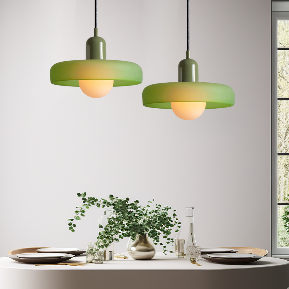 Bauhaus Glass Pendant Light – Colorful Design – Retro Ceiling Lamp
