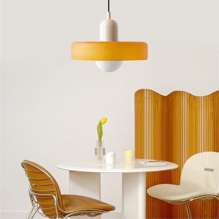 Bauhaus Glass Pendant Light – Colorful Design – Retro Ceiling Lamp