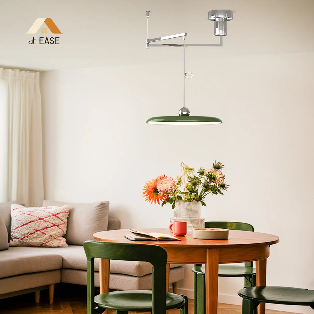 Adjustable Acrylic Disc Pendant Light – Modern Kitchen Pendant Lighting with Swing Arm Ceiling Fixture 5