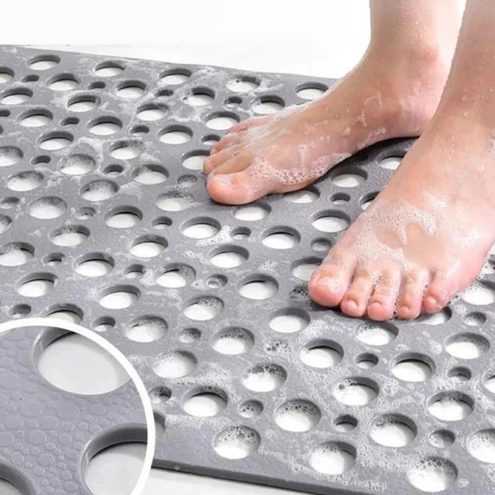 Anti-Slip Shower Mat with Suction Cups – Quick-Drain Design, Soft Textured Surface for Safety and Comfort, Non-Slip Bath Mat 3