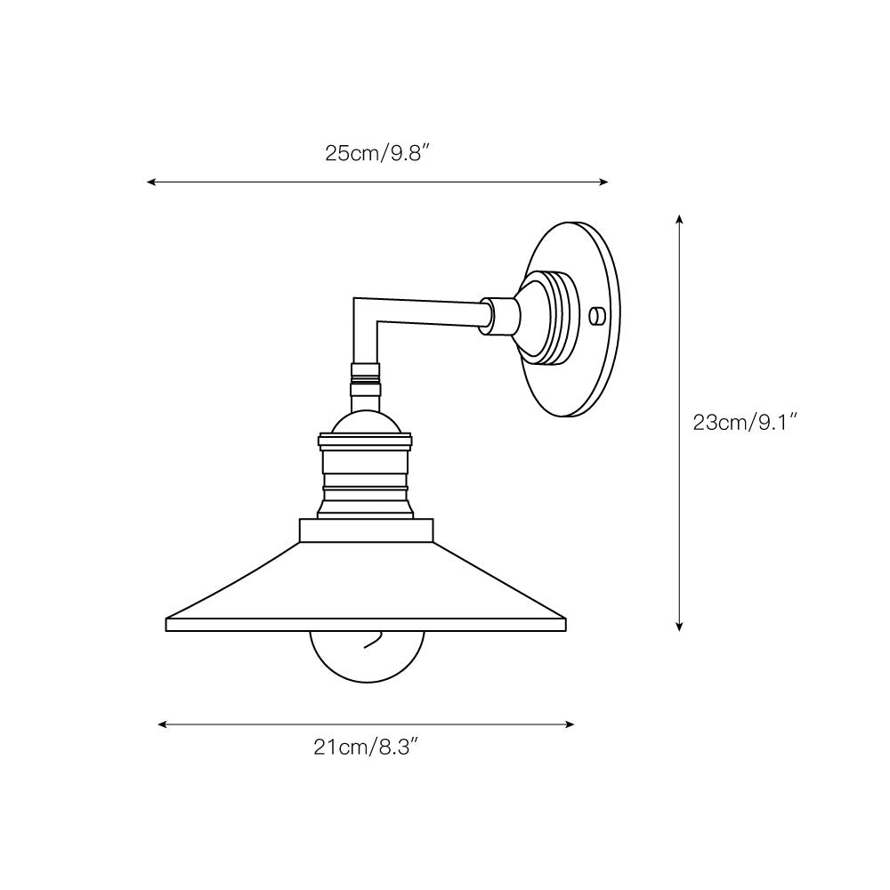 Antique Brass Indoor Wall Lamp with Conical Shade – Stylish Wall Sconce for Kitchens and Hallways 4