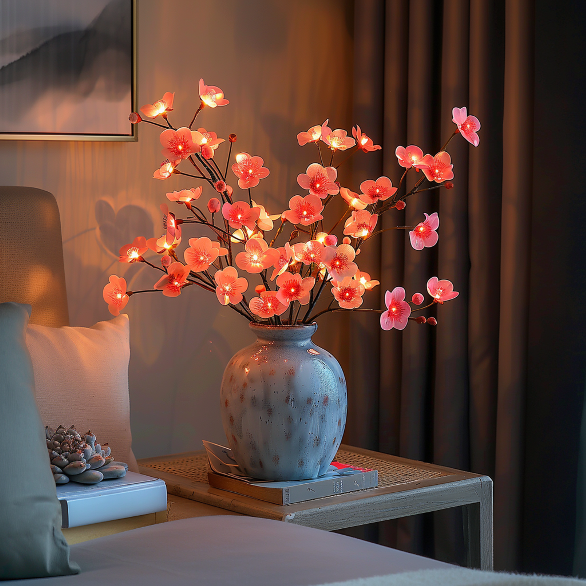 Battery Operated Fairy Lights with Olive Branch Design – 70cm Warm White LED Decorative Lighting for Home Decor 6