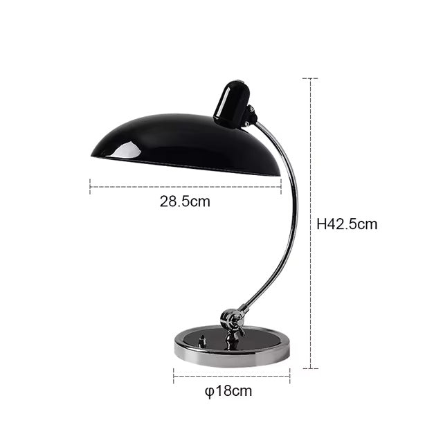 Bauhaus-Inspired Table Lamp with Chrome Finish – Elegant Iron Desk or Bedside Lamp for Stylish Living Room Illumination 0