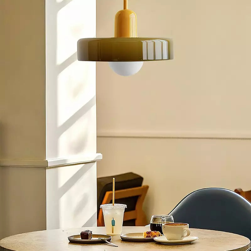 Bauhaus Glass Pendant Light – Colorful Design – Retro Ceiling Lamp