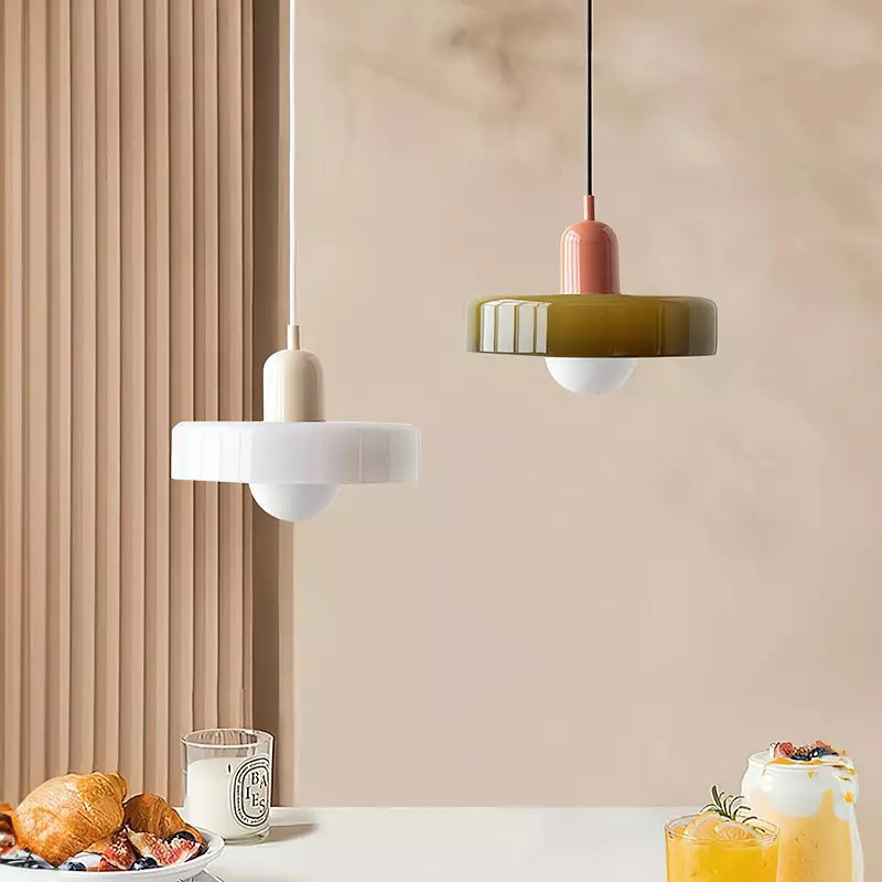 Bauhaus Glass Pendant Light – Colorful Design – Retro Ceiling Lamp