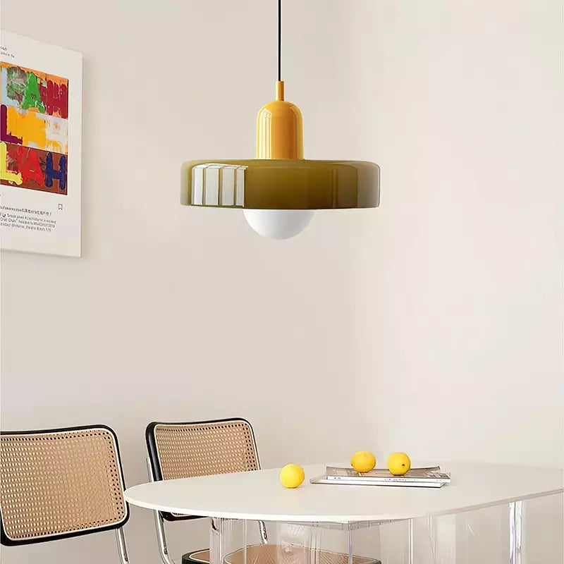 Bauhaus Glass Pendant Light – Colorful Design – Retro Ceiling Lamp