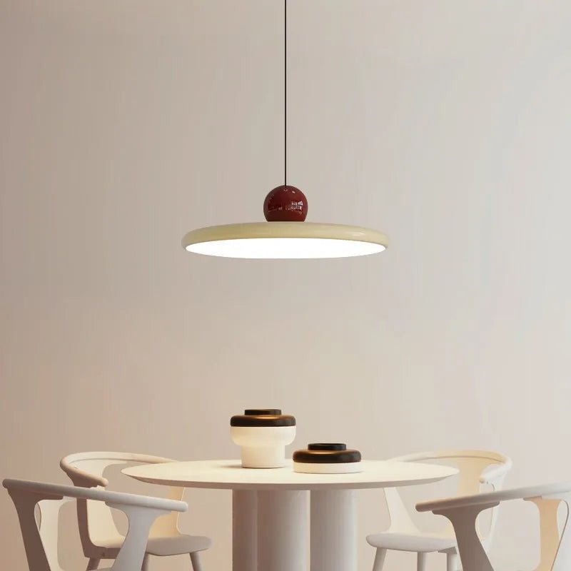 Bauhaus Style Glass Pendant Light – Modern Hanging Lamp for Kitchen and Dining Room, LED Design in Cream Color 3