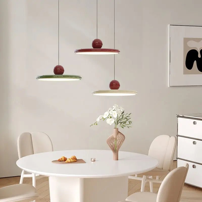 Bauhaus Style Glass Pendant Light – Modern Hanging Lamp for Kitchen and Dining Room, LED Design in Cream Color 5