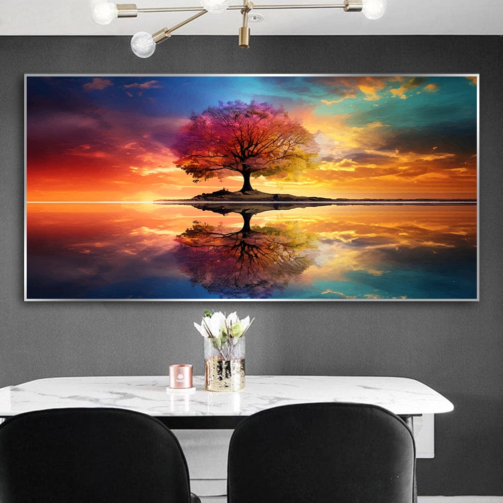 Beautiful Reflection Art Print - Serene Sunset Landscape on Museum-Quality Paper, Limited Edition, High-Fidelity Color