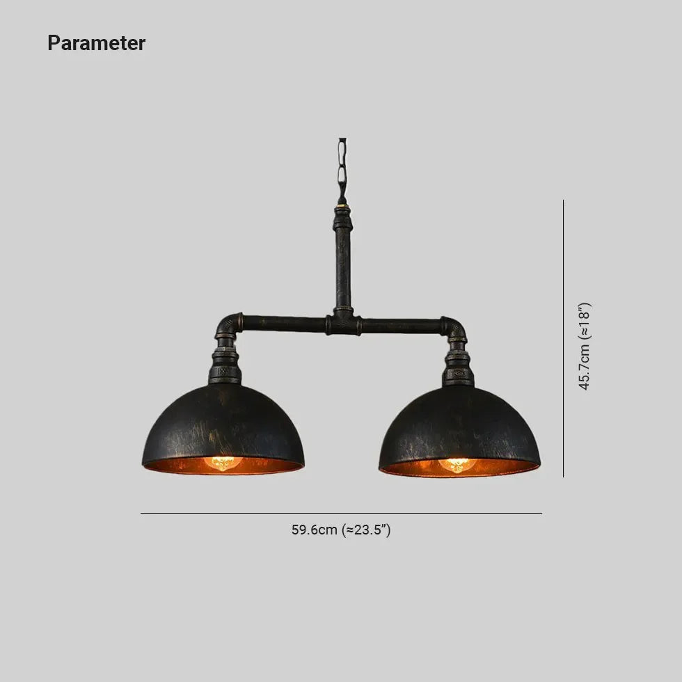 Black Industrial Pendant Lamp - Retro Double Light Design for Kitchen Pendant Lighting and Dining Room Hanging Lights 3