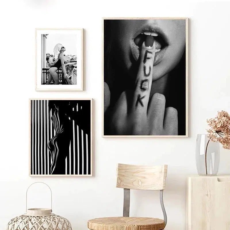 Black and White Postmodern Photography Prints – Abstract Canvas Art for Modern Home Decor 2