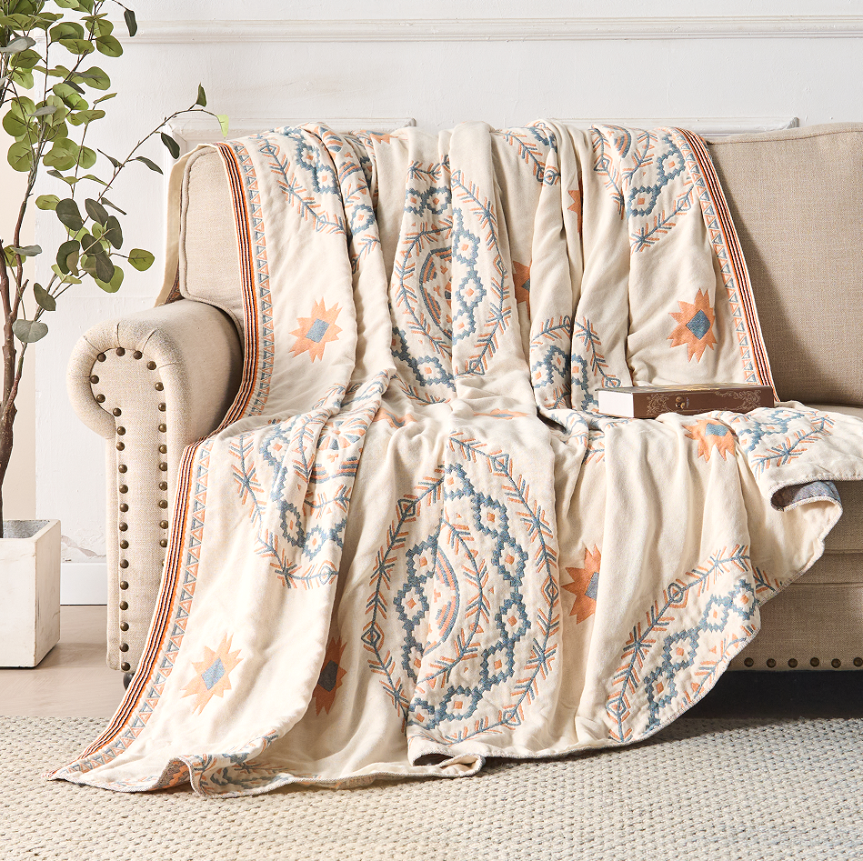 Bohemian Mandala Cotton Throw Blanket – Soft, Breathable, Versatile Blanket for Sofa, Bed, or Outdoor Use 6