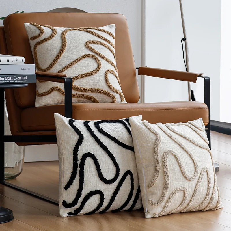 Boho Chenille Cushion Cover 45x45 cm – Soft Geometric Design for Couch and Sofa Decor 2