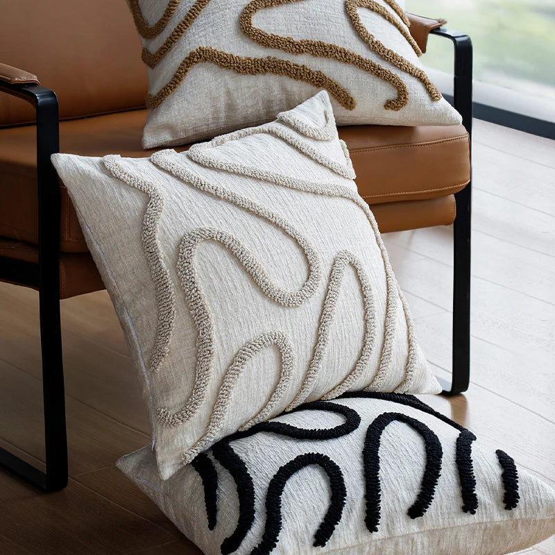 Boho Chenille Cushion Cover 45x45 cm – Soft Geometric Design for Couch and Sofa Decor 3