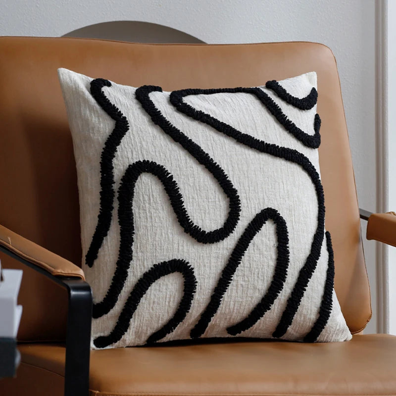 Boho Chenille Cushion Cover 45x45 cm – Soft Geometric Design for Couch and Sofa Decor 6