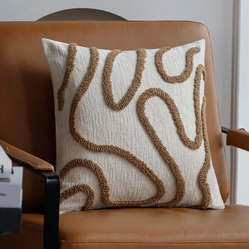 Boho Chenille Cushion Cover 45x45 cm – Soft Geometric Design for Couch and Sofa Decor 7