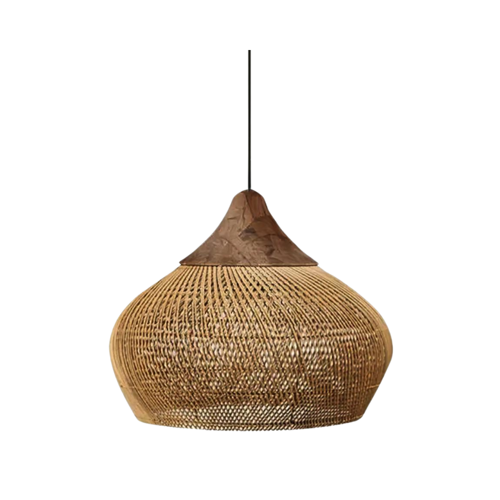 Boho Rattan Pendant Lamp – Handcrafted Natural Lighting Fixture for Kitchen and Cozy Spaces 0