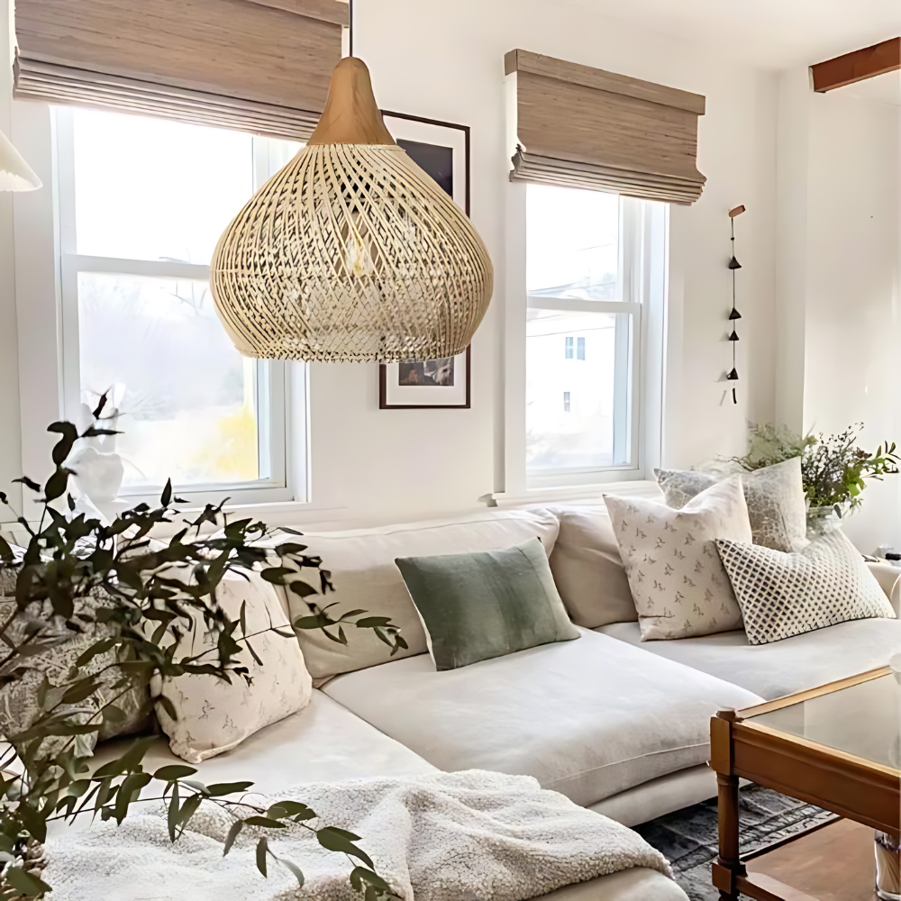 Boho Rattan Pendant Lamp – Handcrafted Natural Lighting Fixture for Kitchen and Cozy Spaces 3