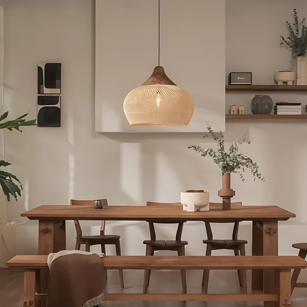Boho Rattan Pendant Lamp – Handcrafted Natural Lighting Fixture for Kitchen and Cozy Spaces 5
