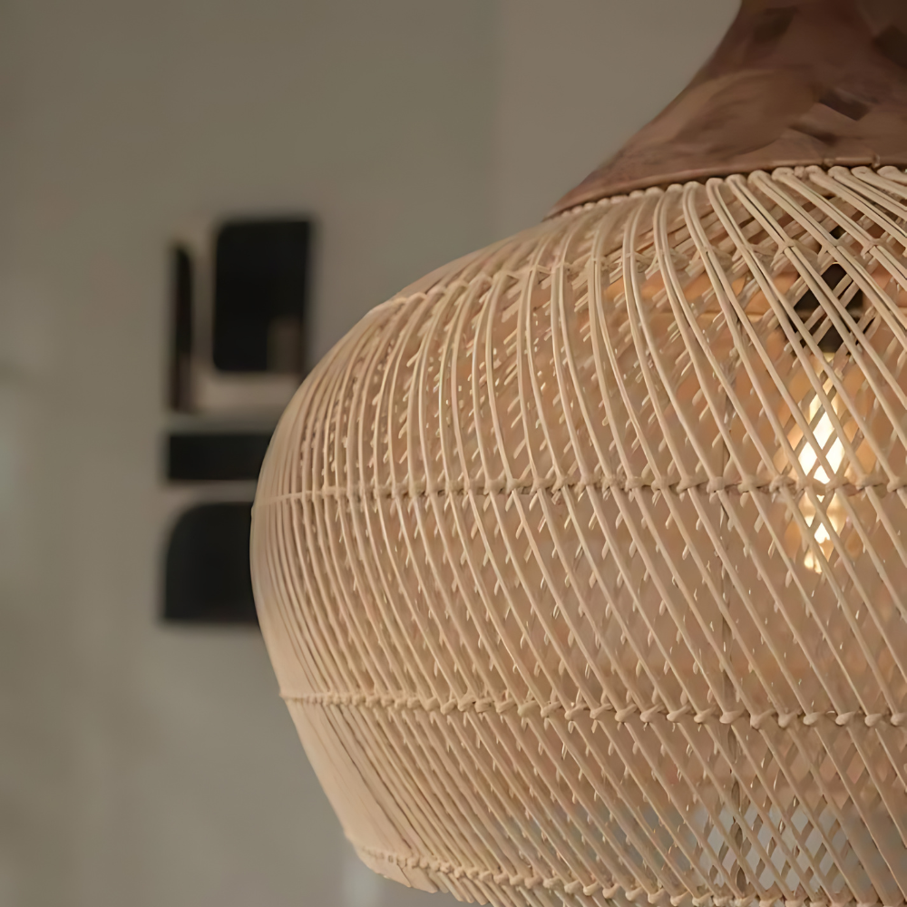 Boho Rattan Pendant Lamp – Handcrafted Natural Lighting Fixture for Kitchen and Cozy Spaces 6