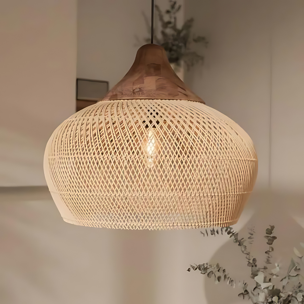 Boho Rattan Pendant Lamp – Handcrafted Natural Lighting Fixture for Kitchen and Cozy Spaces 7