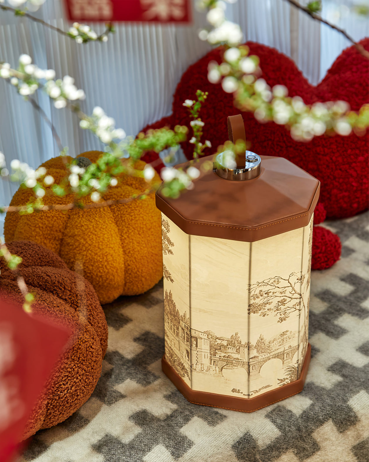 Built-in Battery Table Lamp with Integrated LED – Elegant Linen Cordless Bedside Lamp for Home Décor, Touch Control, USB Charging 6