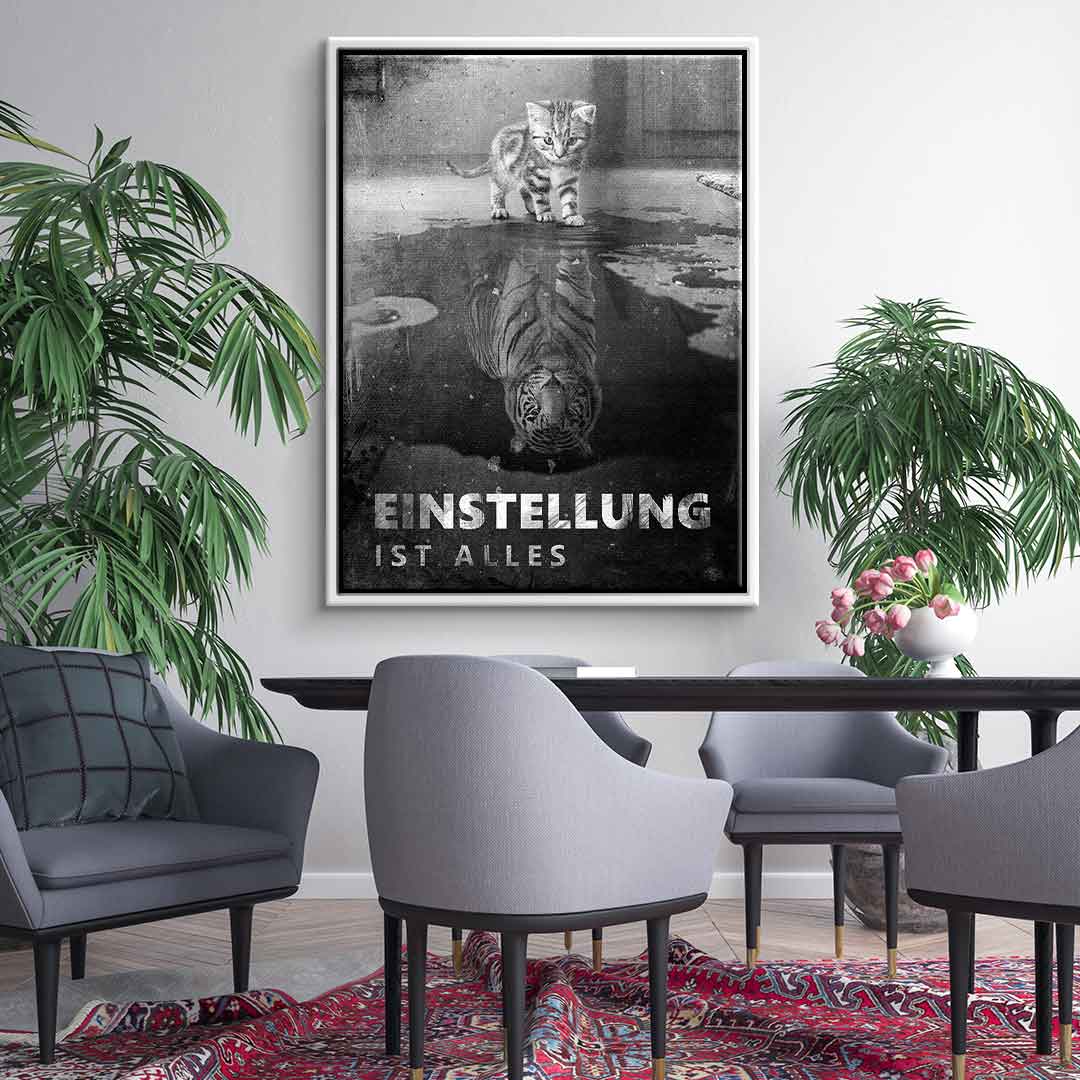Canvas Wall Art - Mindset is Everything #Tiger - Ready to Hang Canvas Prints in Various Sizes 4