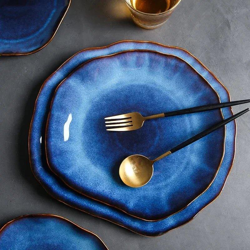 Ceramic Irregular Dinner Plates Collection – Dishwasher and Microwave Safe, Unique Design for Versatile Dinnerware 1