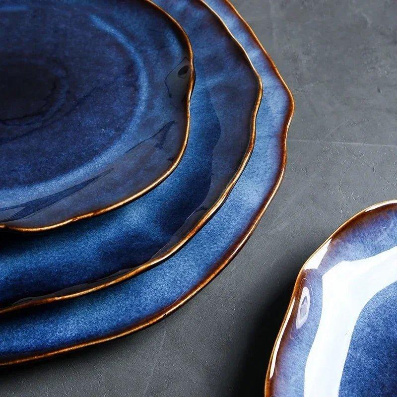 Ceramic Irregular Dinner Plates Collection – Dishwasher and Microwave Safe, Unique Design for Versatile Dinnerware 5