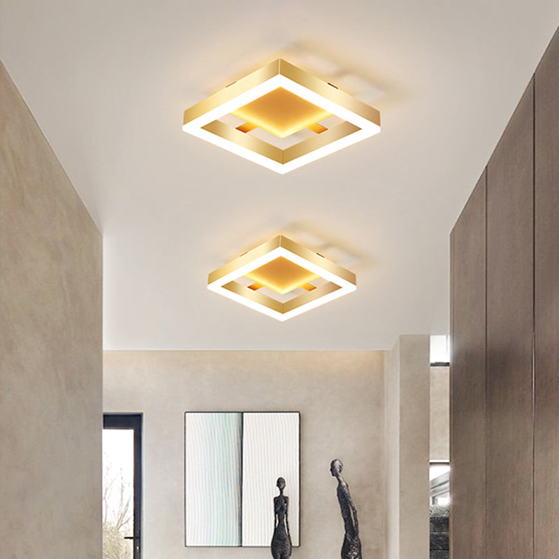 Contemporary Gold LED Flush Mount Ceiling Light Fixture – Energy-Efficient Design for Living Room, Bedroom, Hallway 3