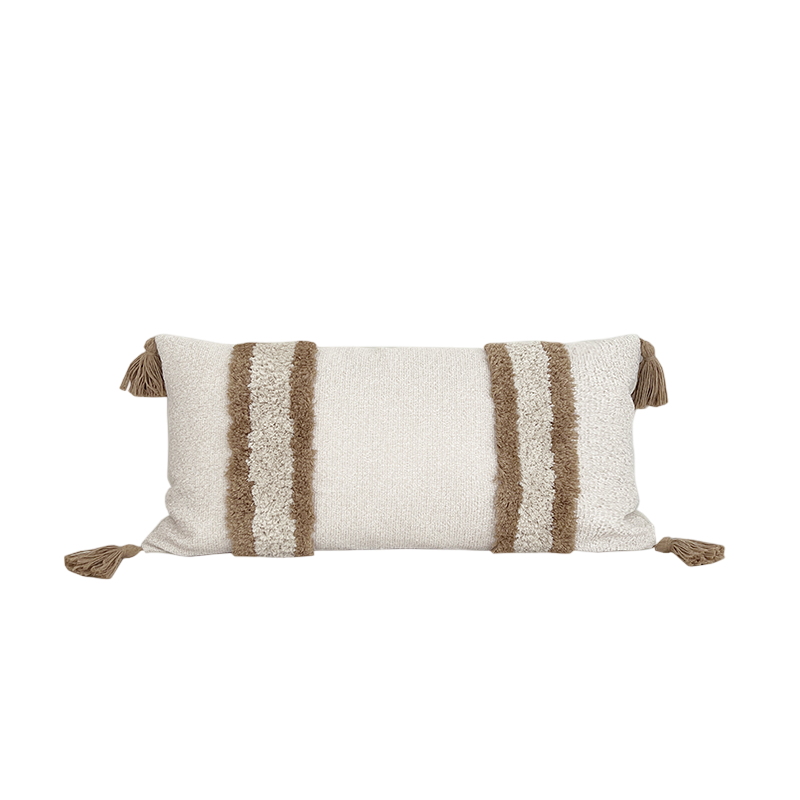 Cotton Blend Tufted Cushion Cover 30x60 cm - Elegant Boho Design for Couch and Sofa 1