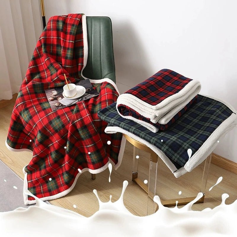 Cozy Holiday Plaid Blanket Throw – Reversible Sherpa Fleece Fleece Blanket for Warmth and Comfort, 50 x 60 Inches 1