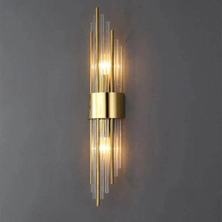 Crystal LED Wall Light with Gold Accents – Modern Wall Sconce for Elegant Indoor Spaces
