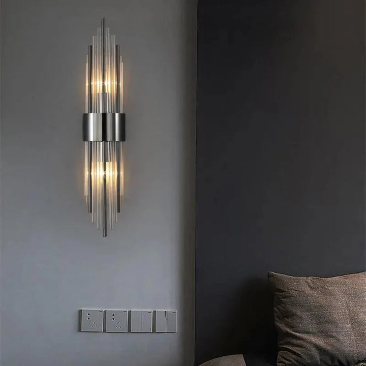 Crystal LED Wall Light with Gold Accents – Modern Wall Sconce for Elegant Indoor Spaces