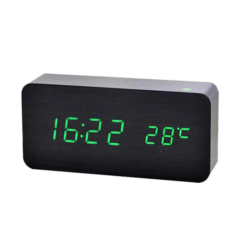 Digital Wooden Alarm Clock with LED Display – Silent, Eco-Friendly Design 3