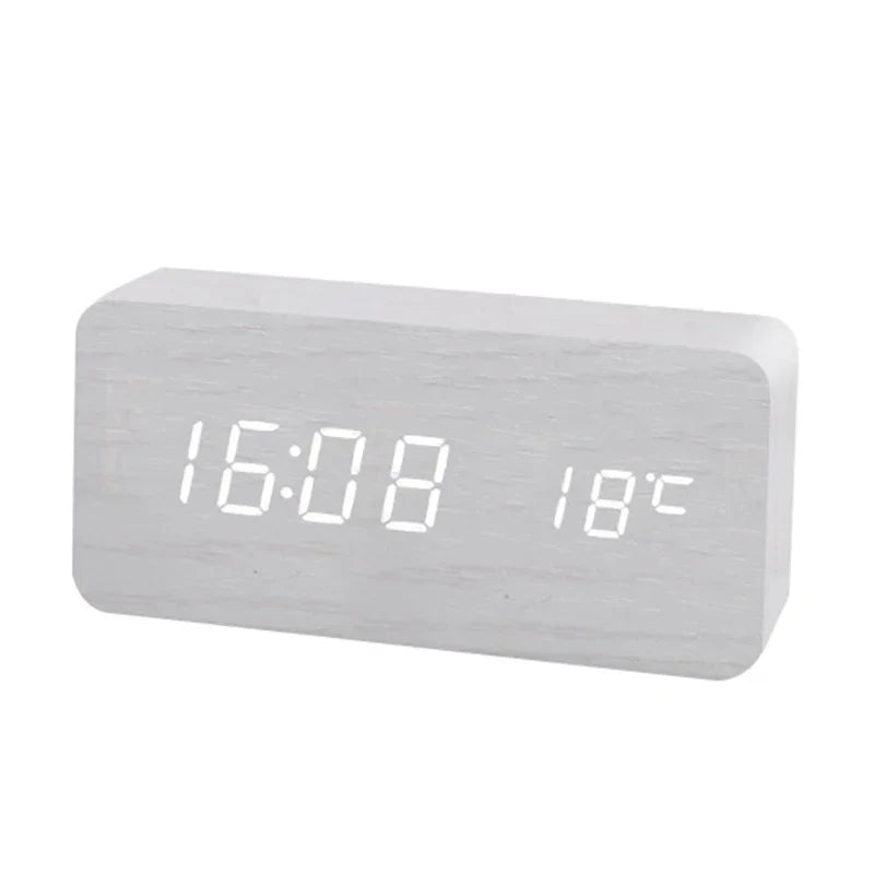 Digital Wooden Alarm Clock with LED Display – Silent, Eco-Friendly Design 5