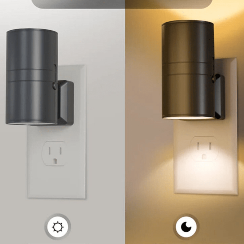 Dimmable LED Plug In Wall Lamp with Automatic Light Sensor – Modern Industrial Design for Home Illumination 2