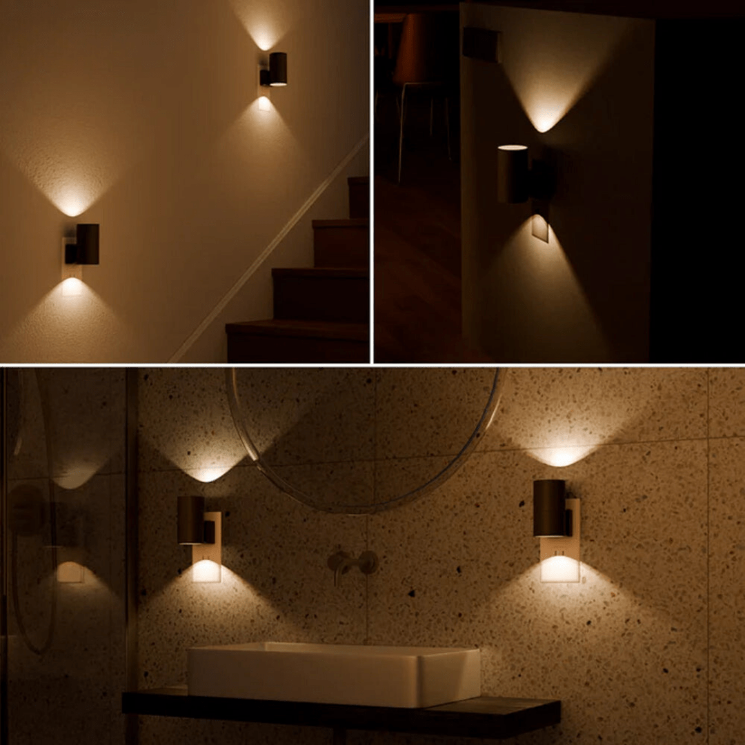 Dimmable LED Plug In Wall Lamp with Automatic Light Sensor – Modern Industrial Design for Home Illumination 3
