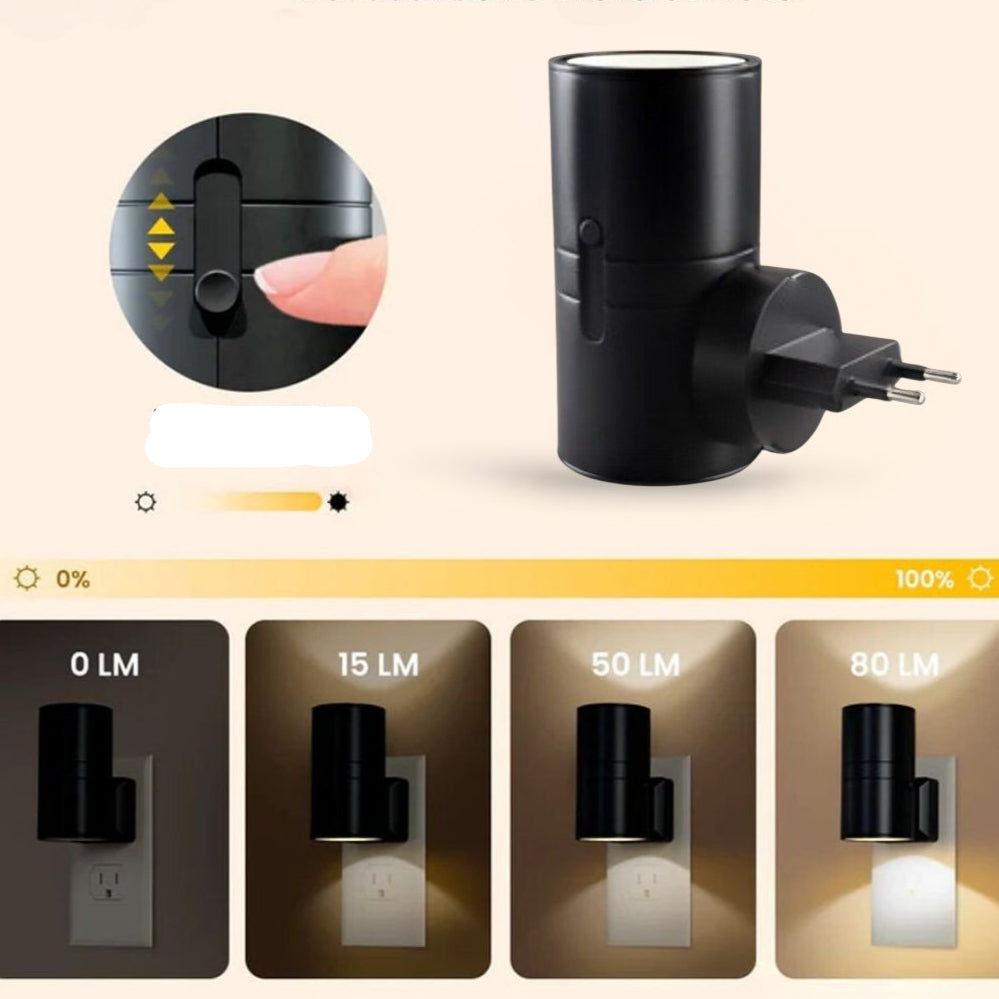 Dimmable LED Plug In Wall Lamp with Automatic Light Sensor – Modern Industrial Design for Home Illumination 4