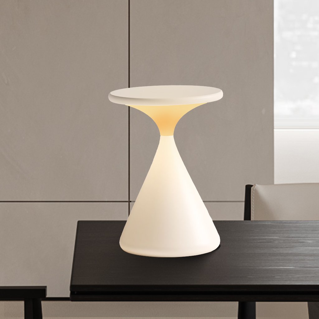 Dimmable LED Table Lamp – Modern Hourglass Design, Battery Operated Cordless Lamp for Home and Office 0