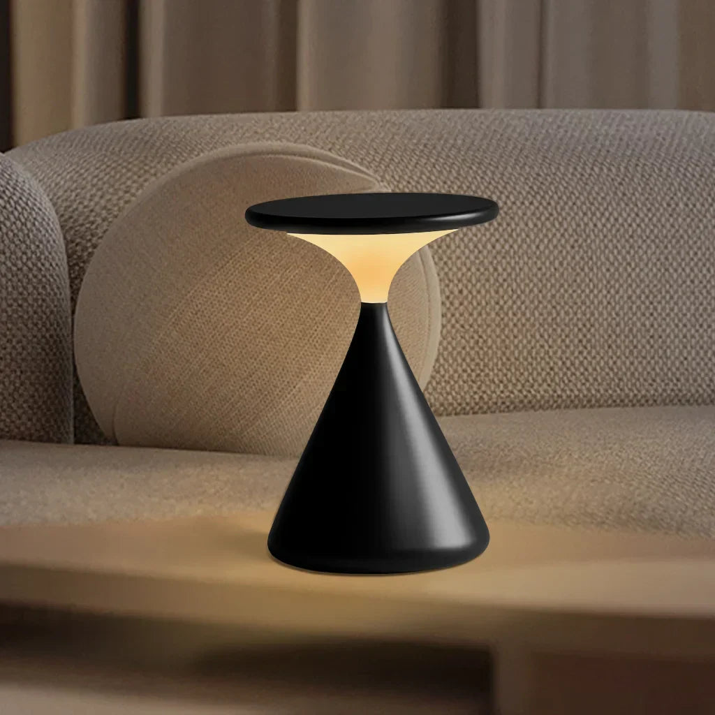 Dimmable LED Table Lamp – Modern Hourglass Design, Battery Operated Cordless Lamp for Home and Office 6