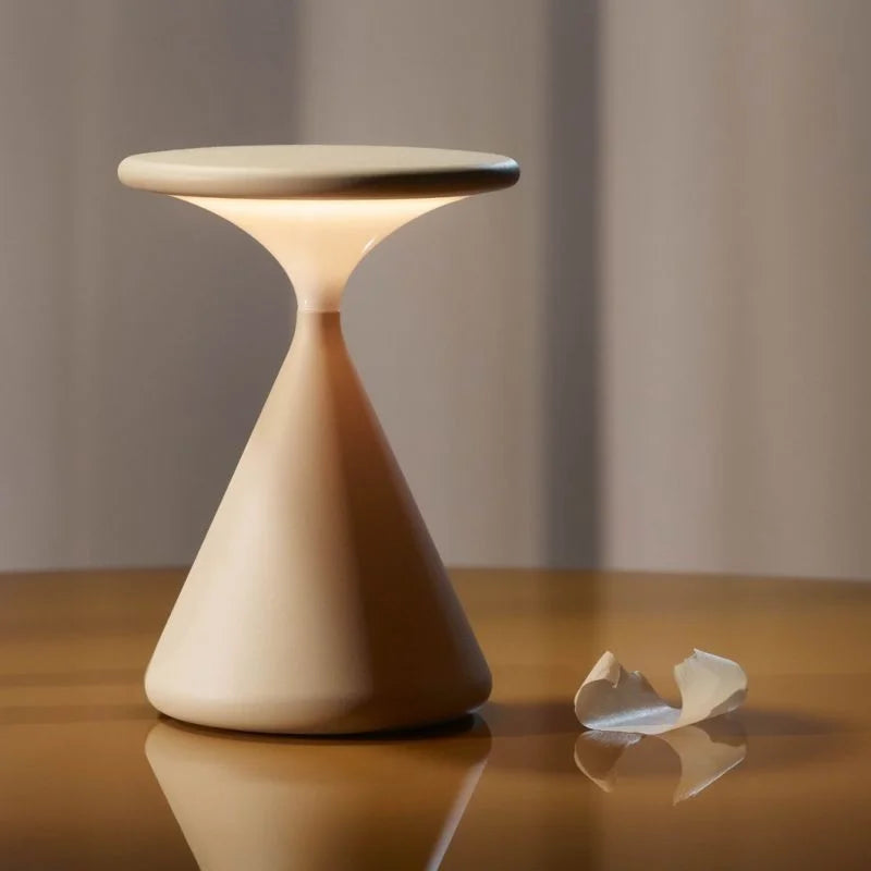 Dimmable LED Table Lamp – Modern Hourglass Design, Battery Operated Cordless Lamp for Home and Office 7