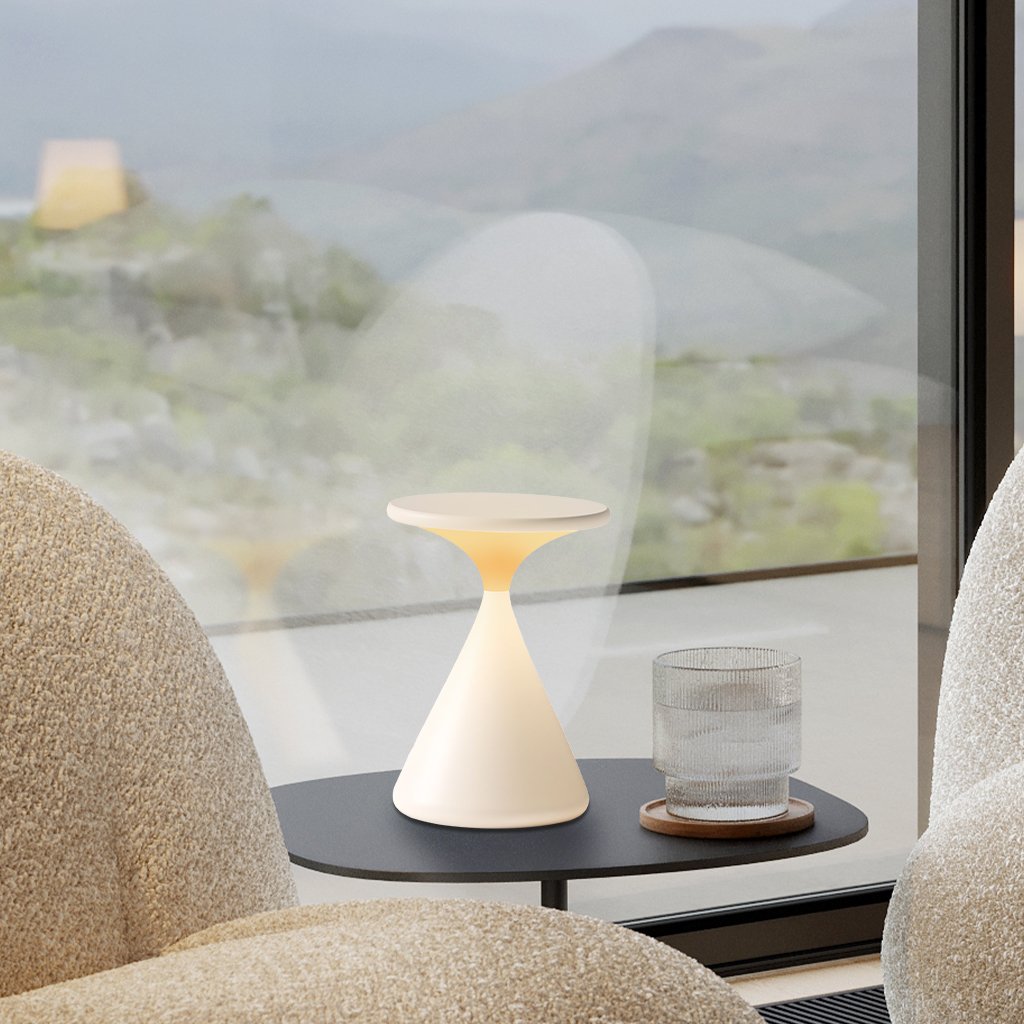 Dimmable LED Table Lamp – Modern Hourglass Design, Battery Operated Cordless Lamp for Home and Office 8