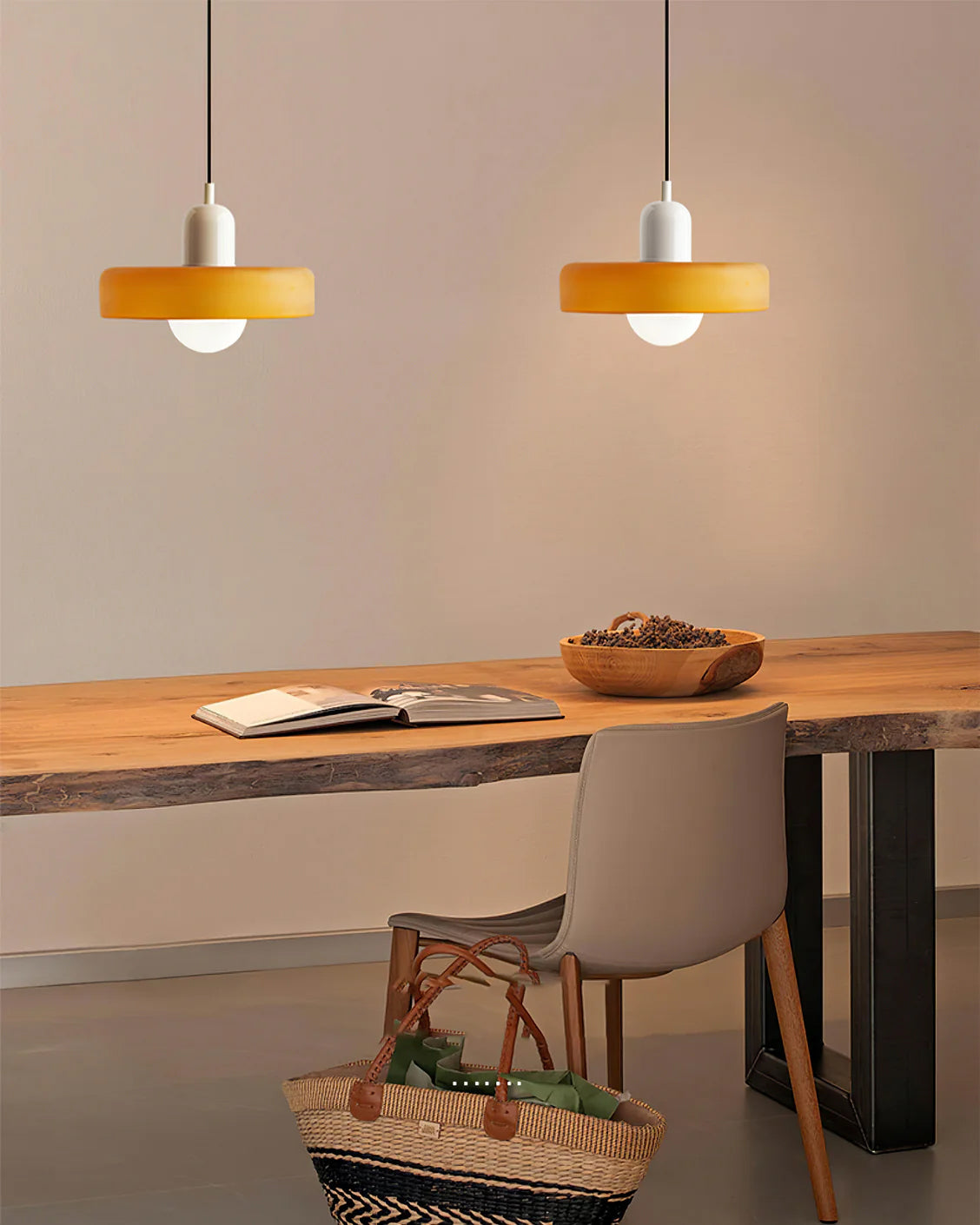 Disc Orb Pendant Lamp – Glass Shade with Frosted Globe Diffuser for Indoor Use 6