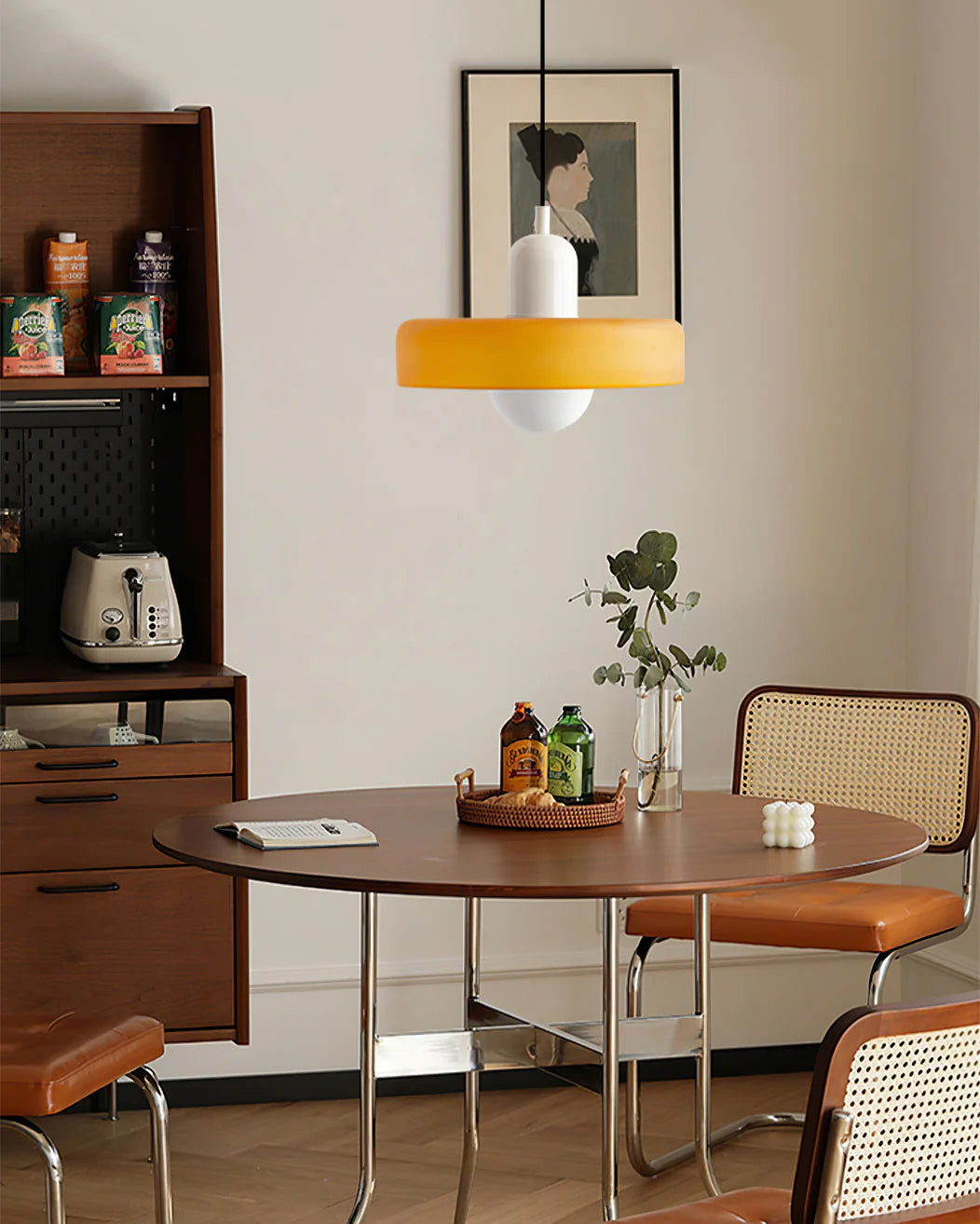 Disc Orb Pendant Lamp – Glass Shade with Frosted Globe Diffuser for Indoor Use 8